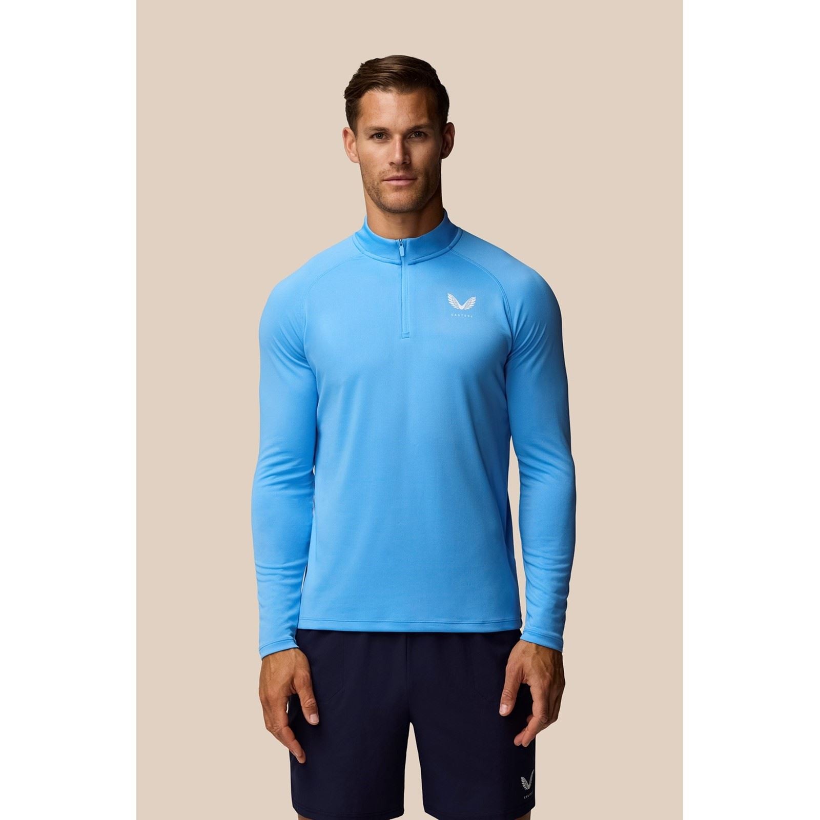Castore Adapt Training 1/4 Zip Top Polyester Herren Grünes Activewear T-Shirts