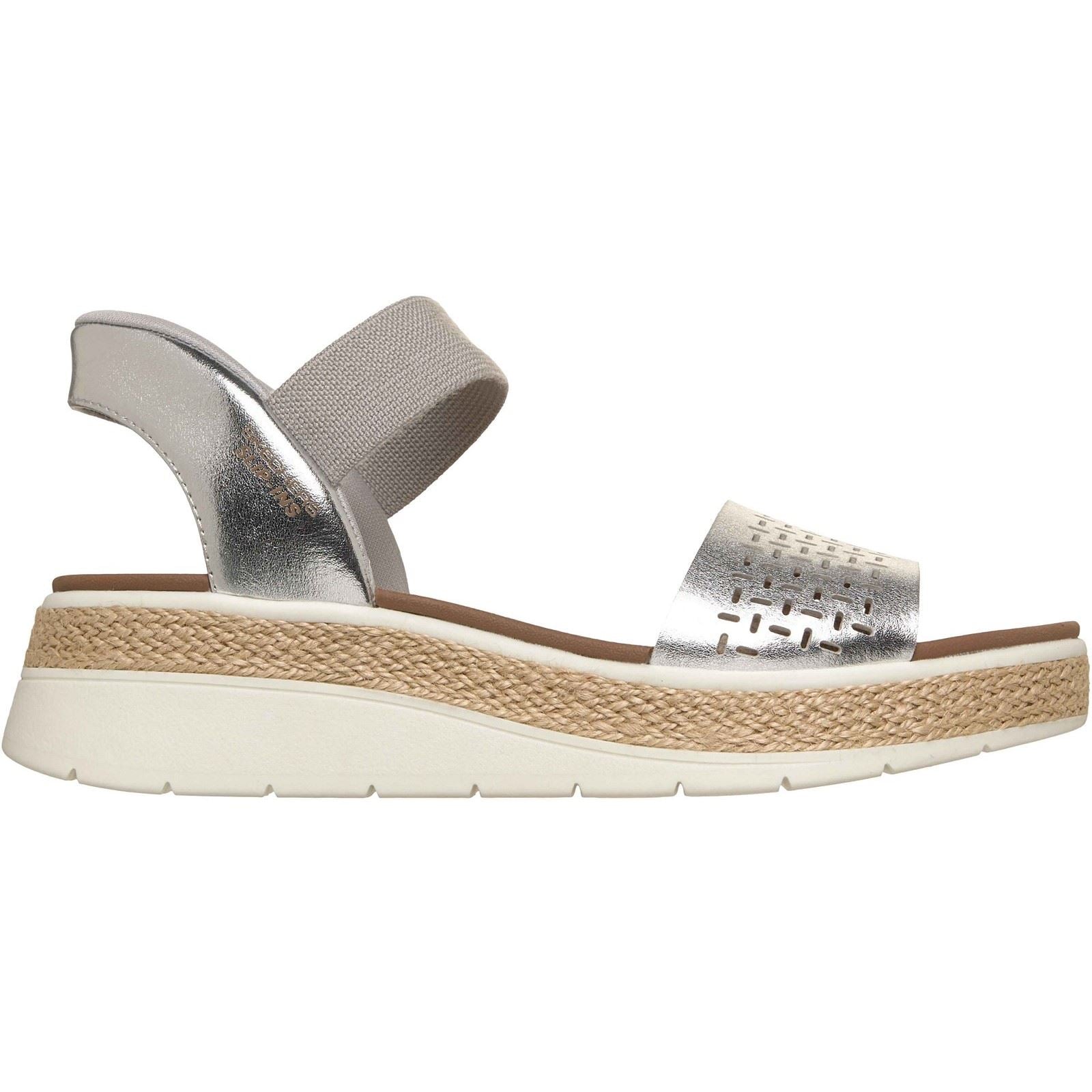 Skechers BOBS Sun Ray Damen Silberne Sandalen
