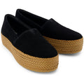 TOMS Valencia Damen Espadrilles aus schwarzem Leder