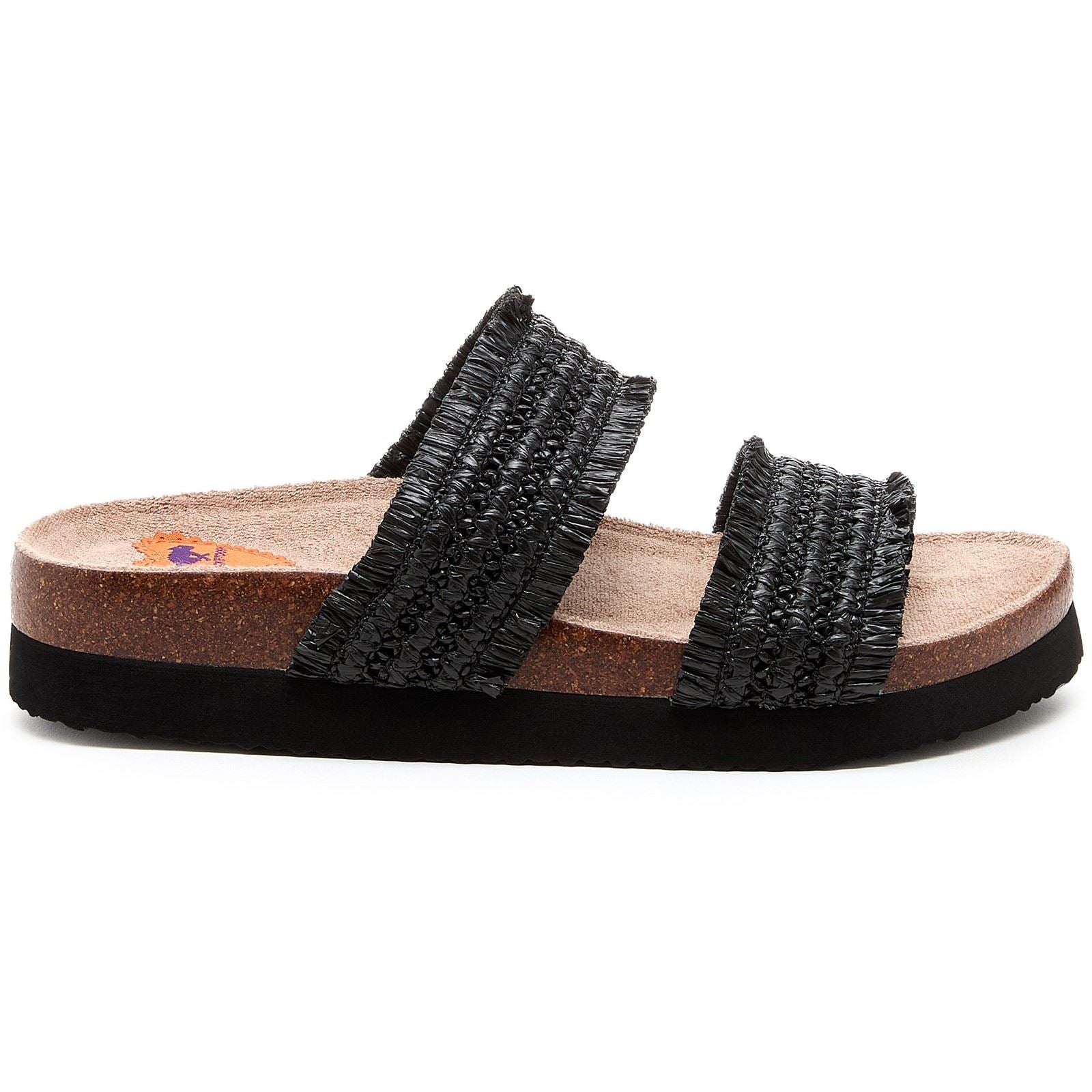 Rocket Dog Aruba Raffia Damen Sandalen Aus Textil In Schwarz