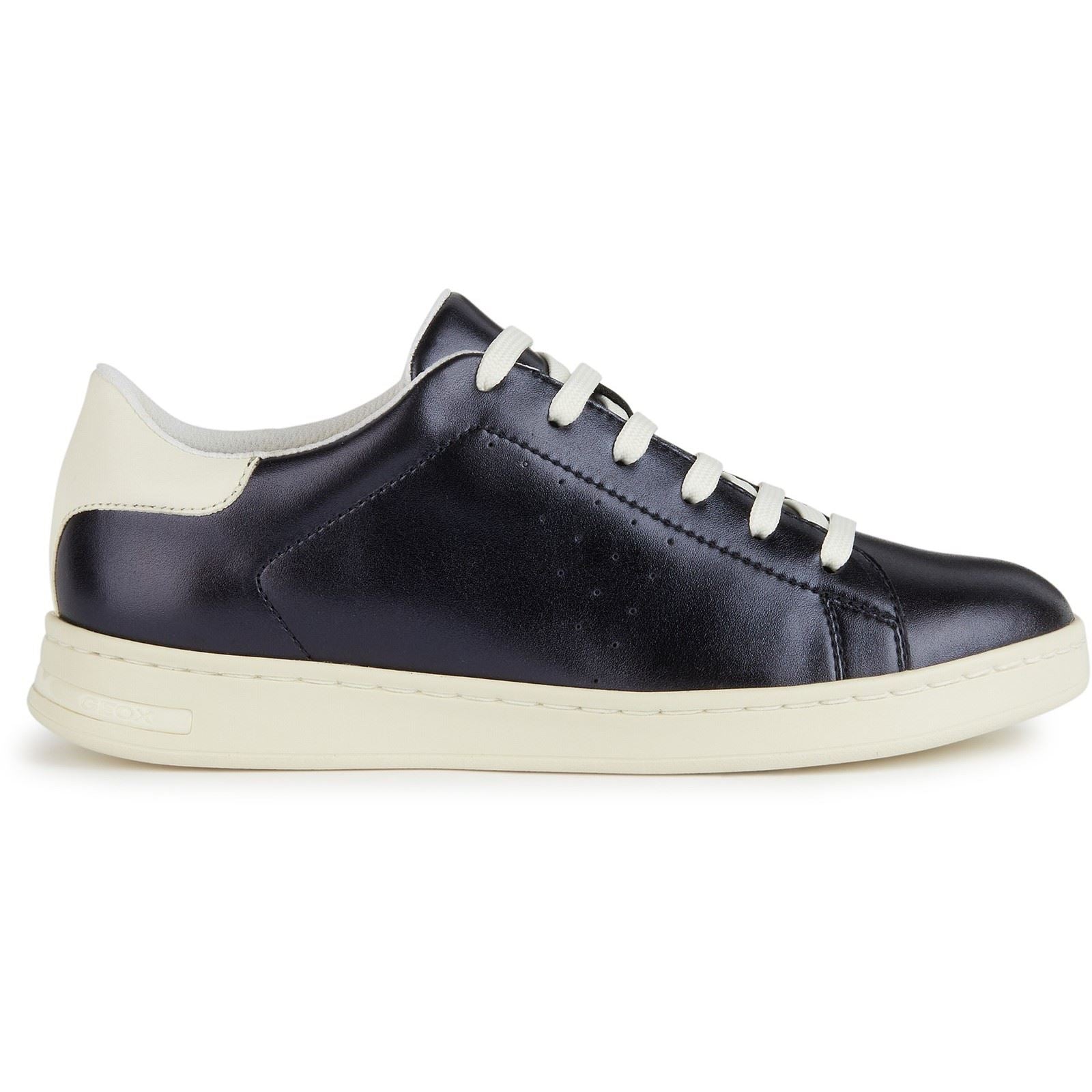 Geox D Jaysen B Faux Leder Damen Dunkle Jeans/Optisch Weiß Sneakers
