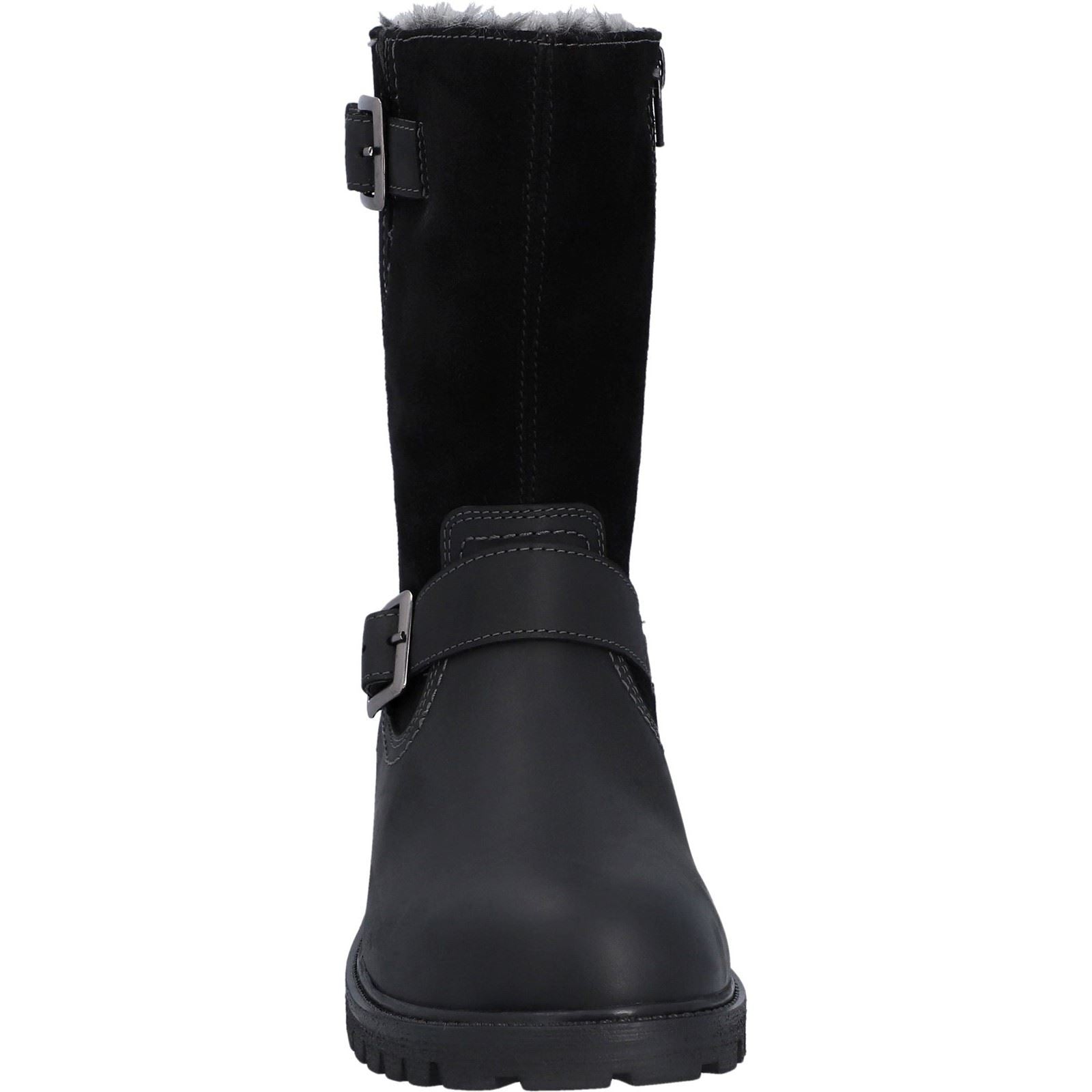 Hunter Ness Damenlederstiefel In Schwarz