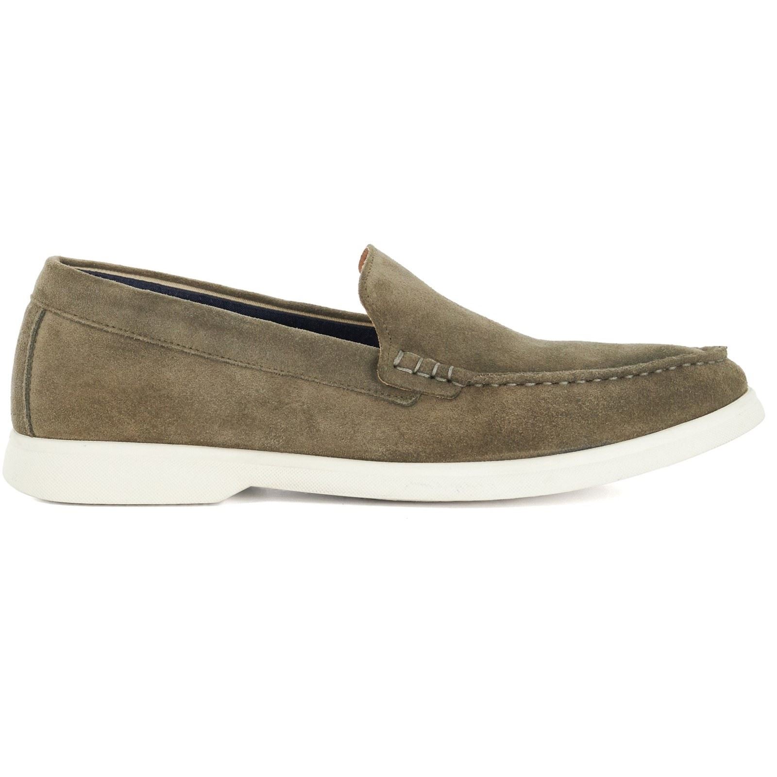 Dune Buftonn Herren Mokassins Aus Khaki Wildleder
