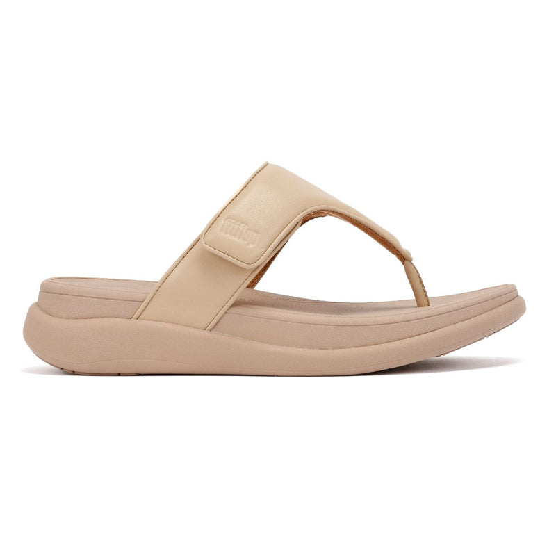 FitFlop F-Mode Go Adjustable Flatform Damen Beige Sandalen