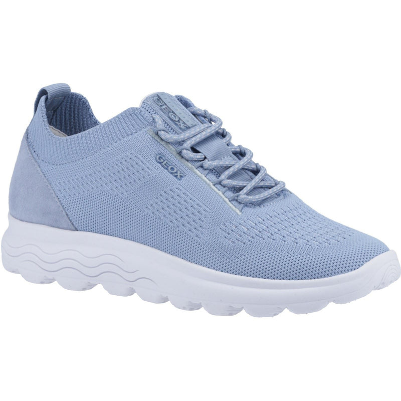Geox D Spherica A Leder Damen Leichte Himmelblaue Turnschuhe