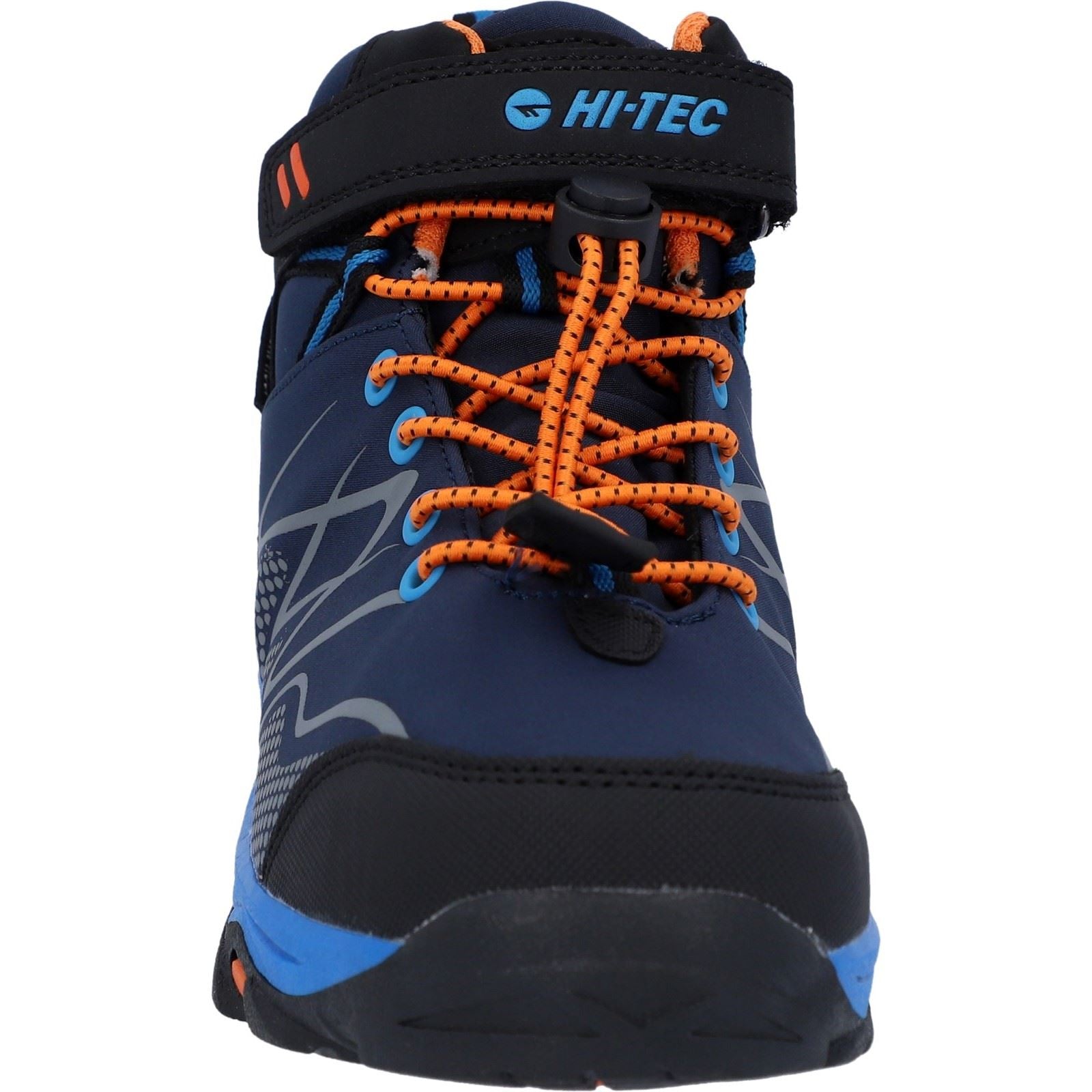 Hi-Tec Blackout Mid Polyester Soft Shell Jungen Dunkelblau/Orange/Seeblau Wanderschuhe