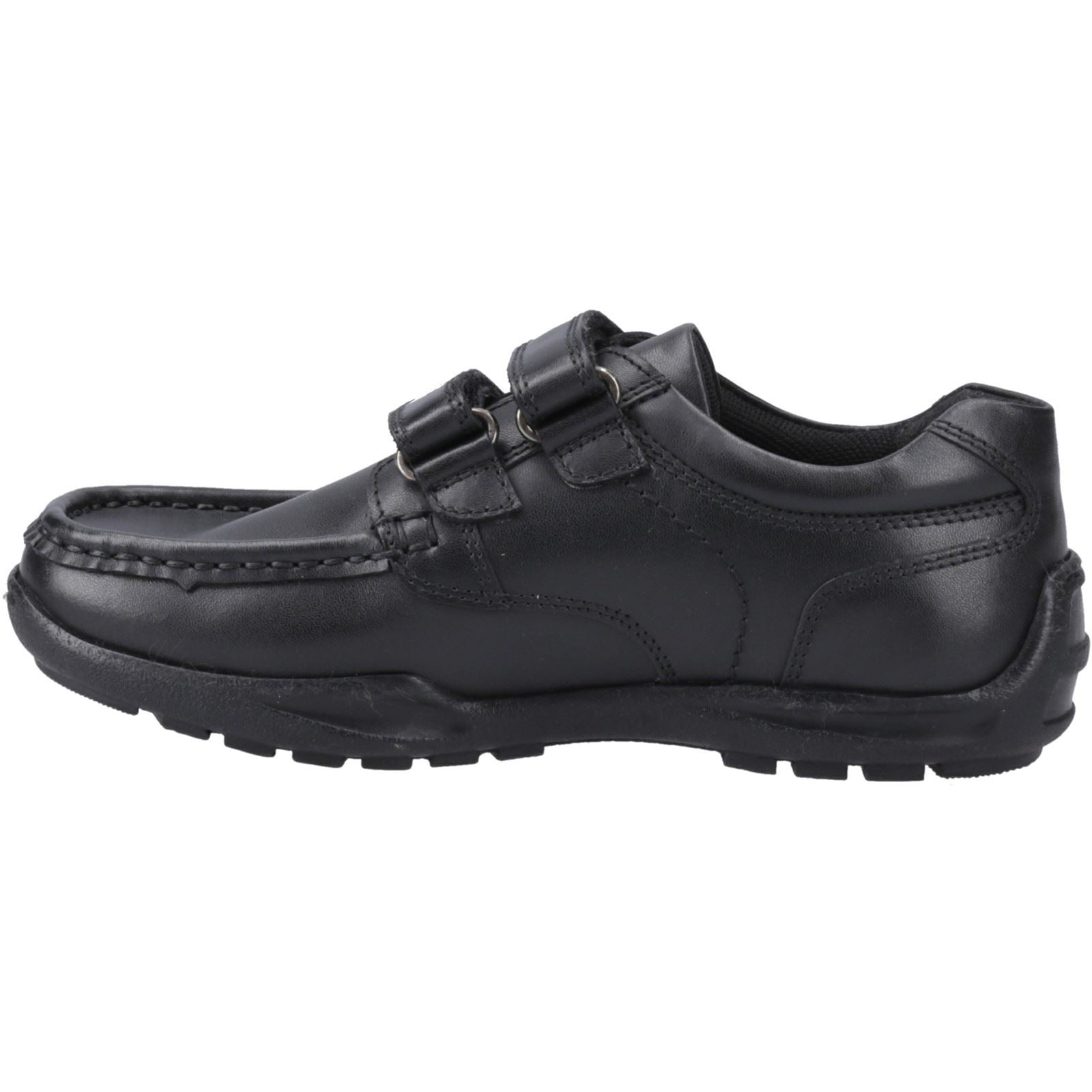 Hush Puppies Maddox Touch Fastening Lederschuhe Für Jungen In Schwarz