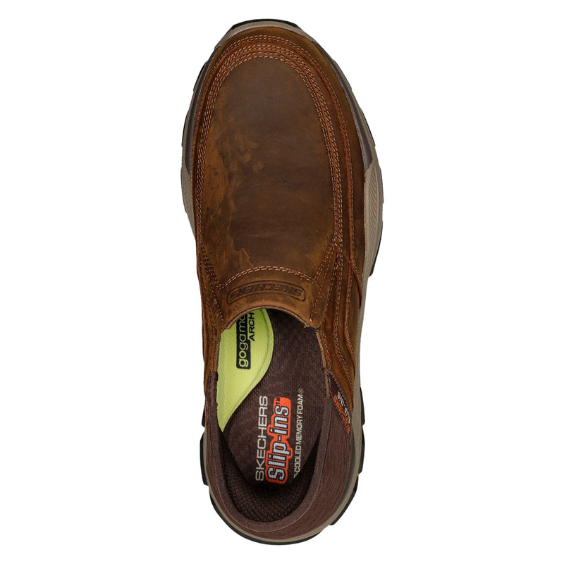 Skechers Respected Elgin Herren Mokassins Aus Dunkelbraunem Leder