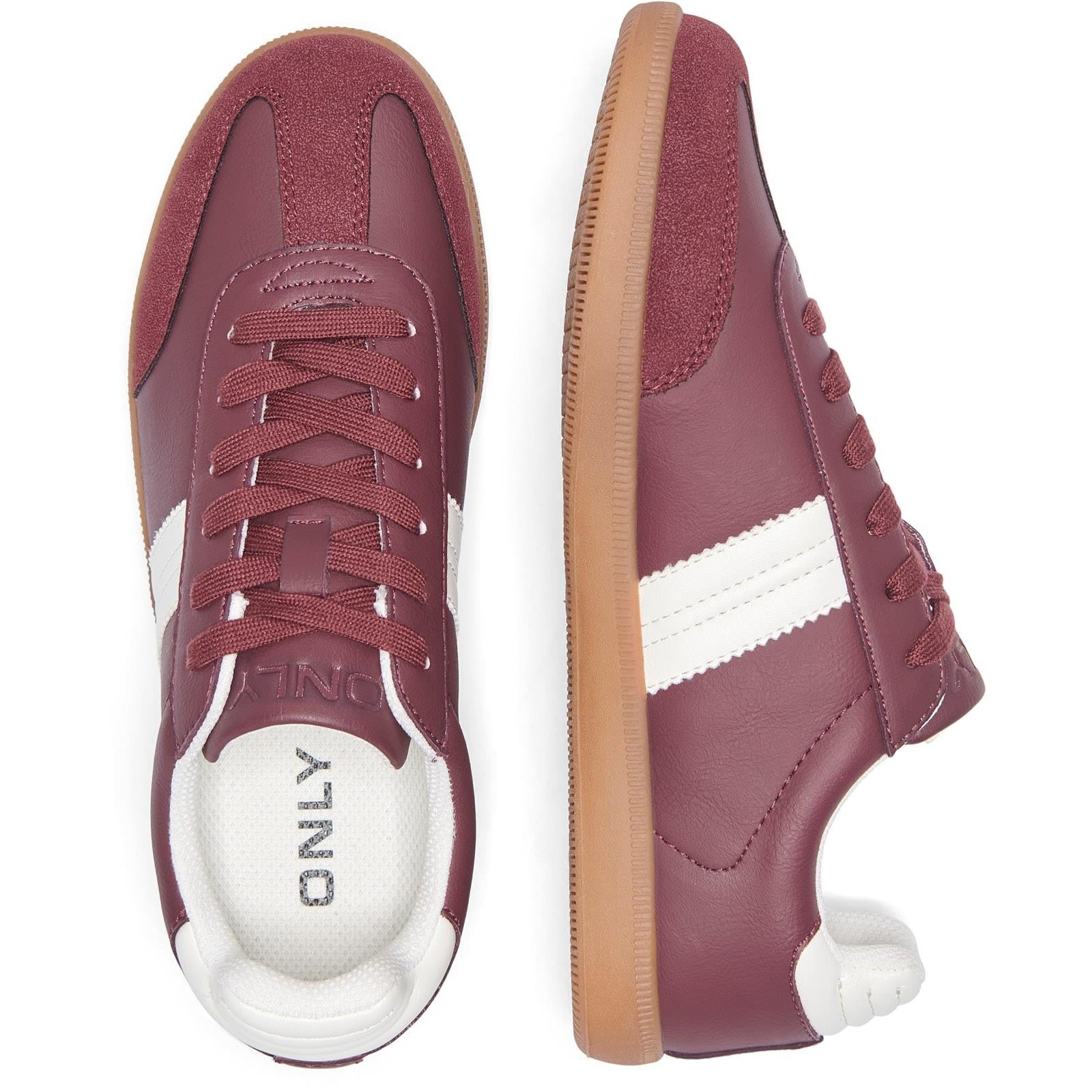 ONLY Amber Polyester Damen Sneaker In Burgunderrot/creme