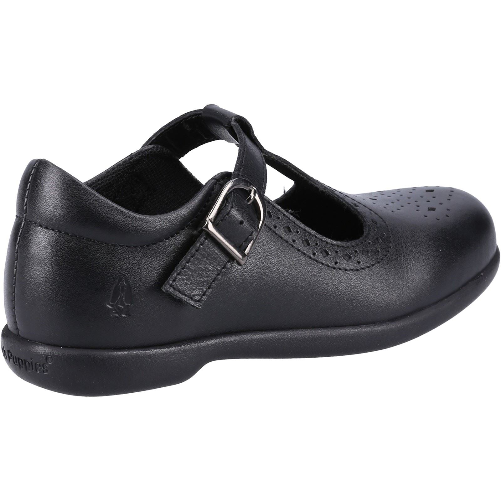 Hush Puppies Britney JNR Mädchenschuhe Aus Schwarzem Leder