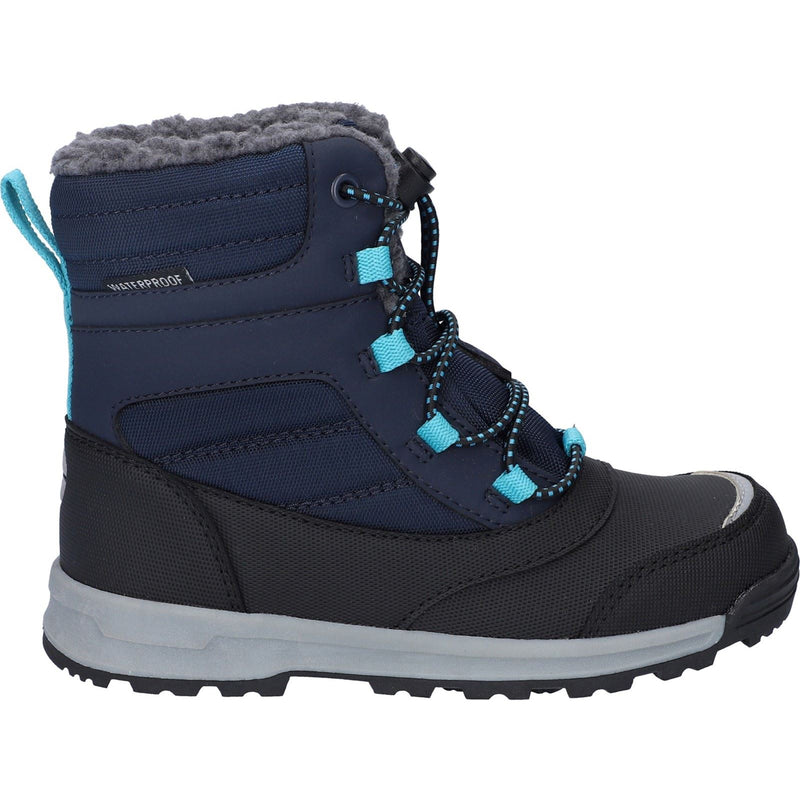 Hi-Tec Leo Nylon Unisex Kinder Blaunacht/Schwarz/Pfauenblau Winter Stiefel bis zur Mitte der Wade