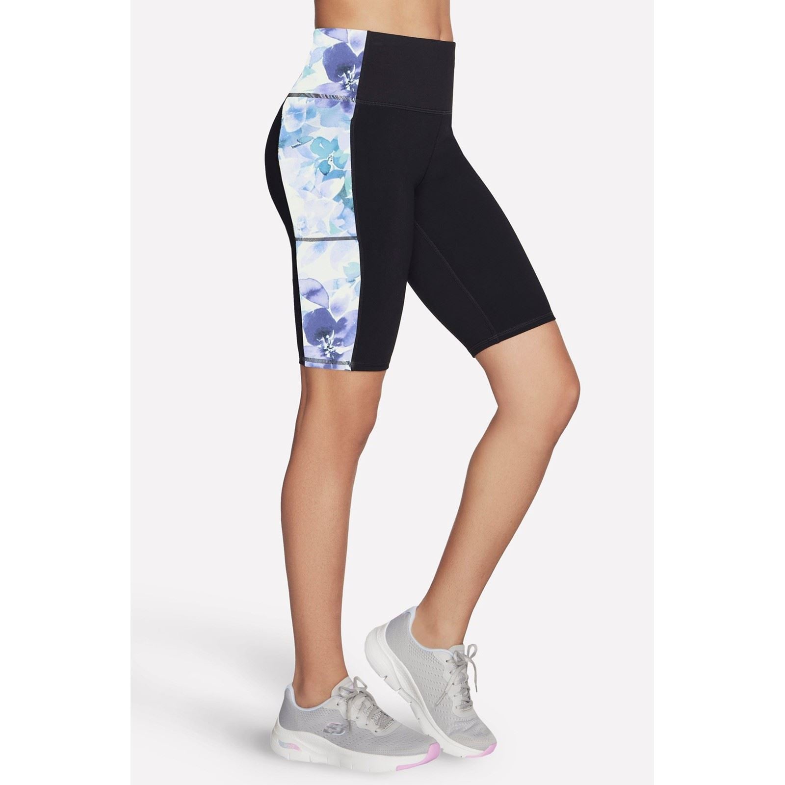 Skechers Performance GoWalk Seascape Floral 10" Bike Short Nylon Damen Lila Sport Shorts