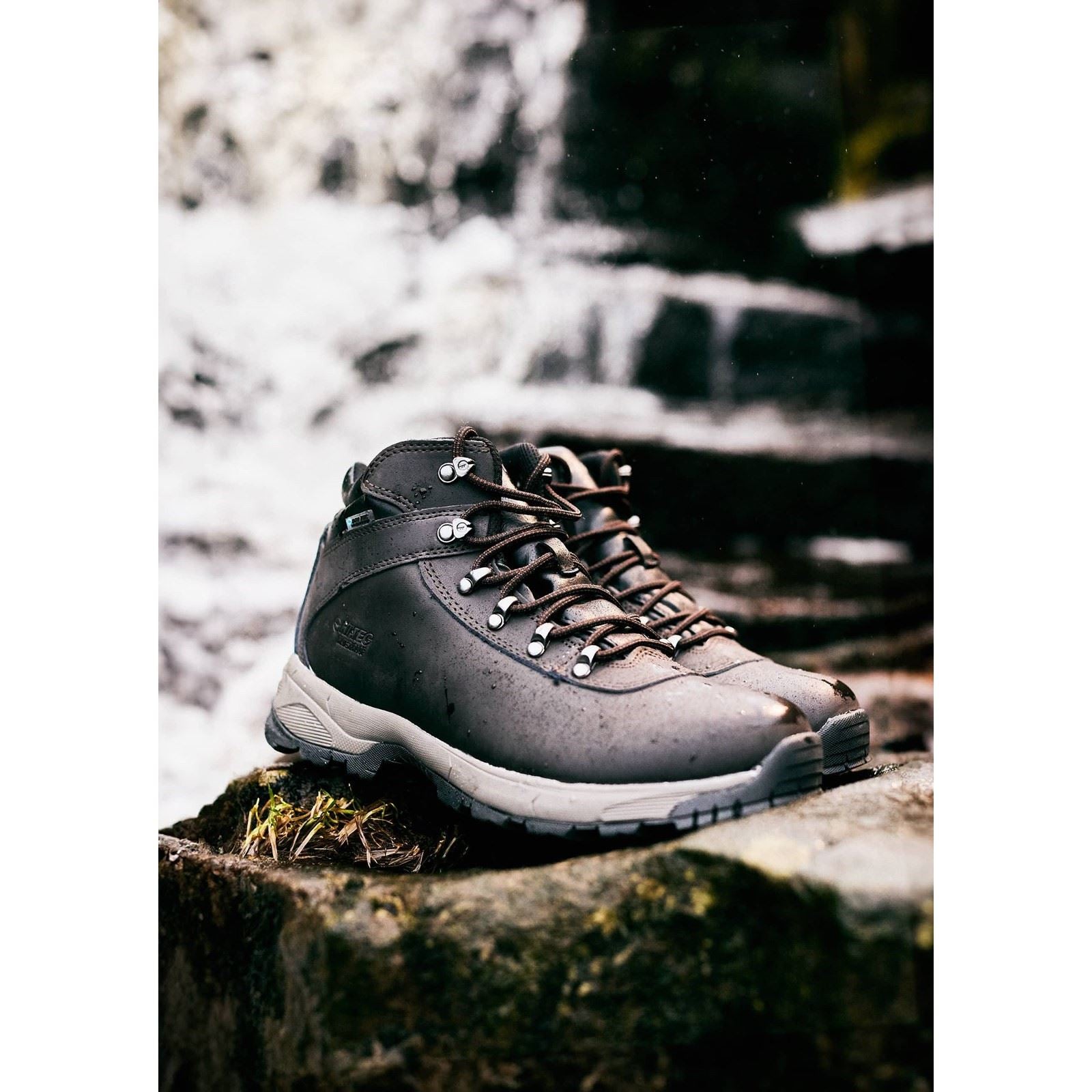 Hi-Tec Eurotrek Lite Waterproof Kunstleder Herren Wanderstiefel In Dunkelschokolade