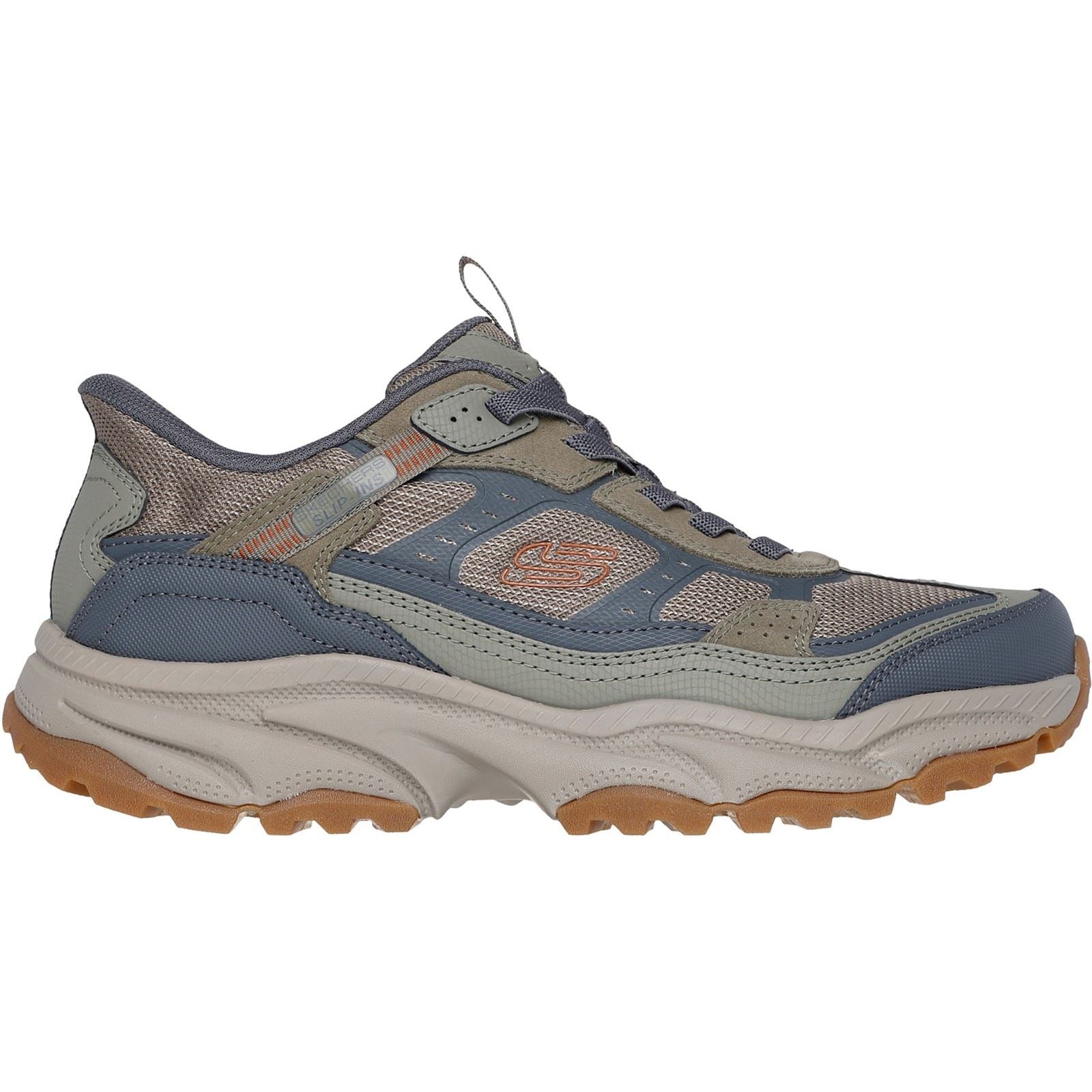 Skechers Vigor AT Leder Herren Wanderstiefel In Olivgrün/Grau
