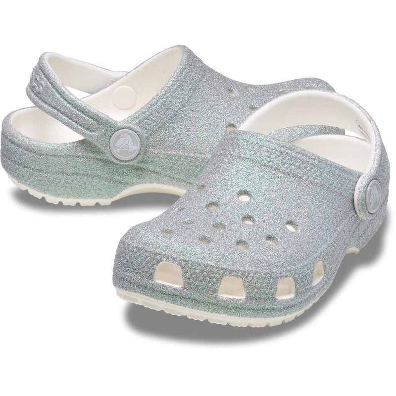 Crocs Classic Glitter Clog Thermoplastische Weiße Loafer