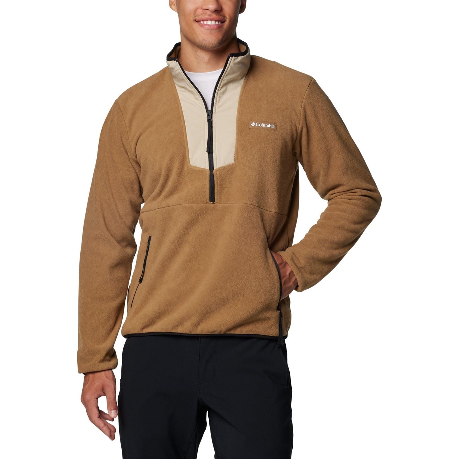 Columbia Sequoia Grove Half Zip Fleece Polyester Herren Braune Zip-Kragen Pullover