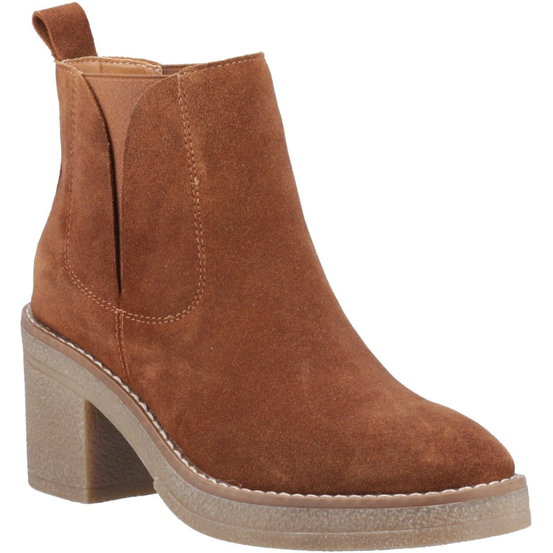 Hush Puppies Felicia Damen Stiefeletten mit Absatz in Camel Wildleder