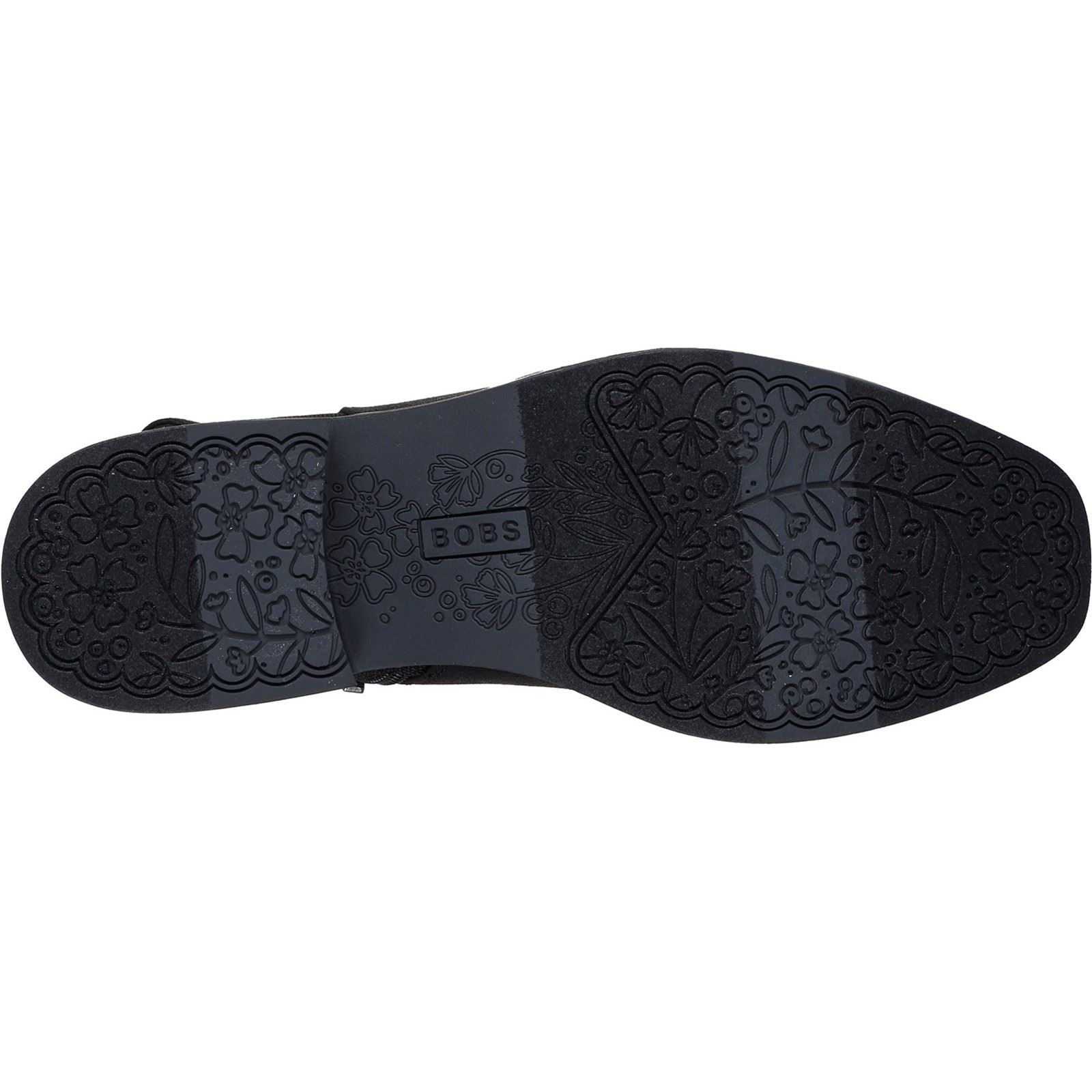 Skechers BOBS Wander Luxe Textile Damen Schwarze Absatzstiefeletten