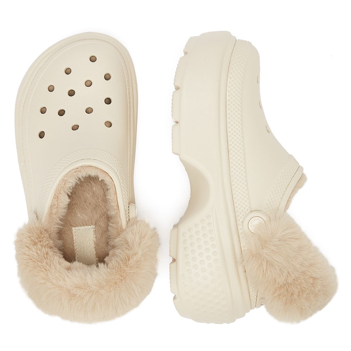 Crocs Stomp Gefütterte Clog-Sandalen Für Damen In Beige