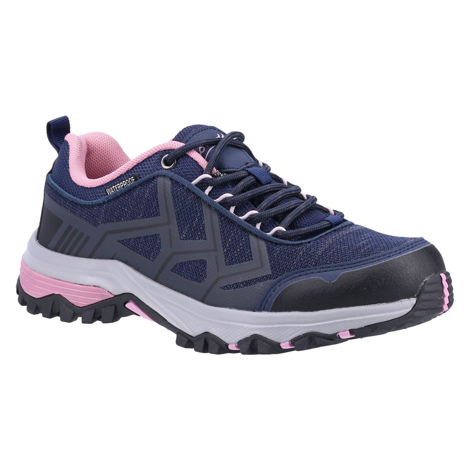 Cotswold Wychwood Low Recyceltes Kunststoff+Synthetisches Pu Damen Wanderschuhe In Marine/Rosa