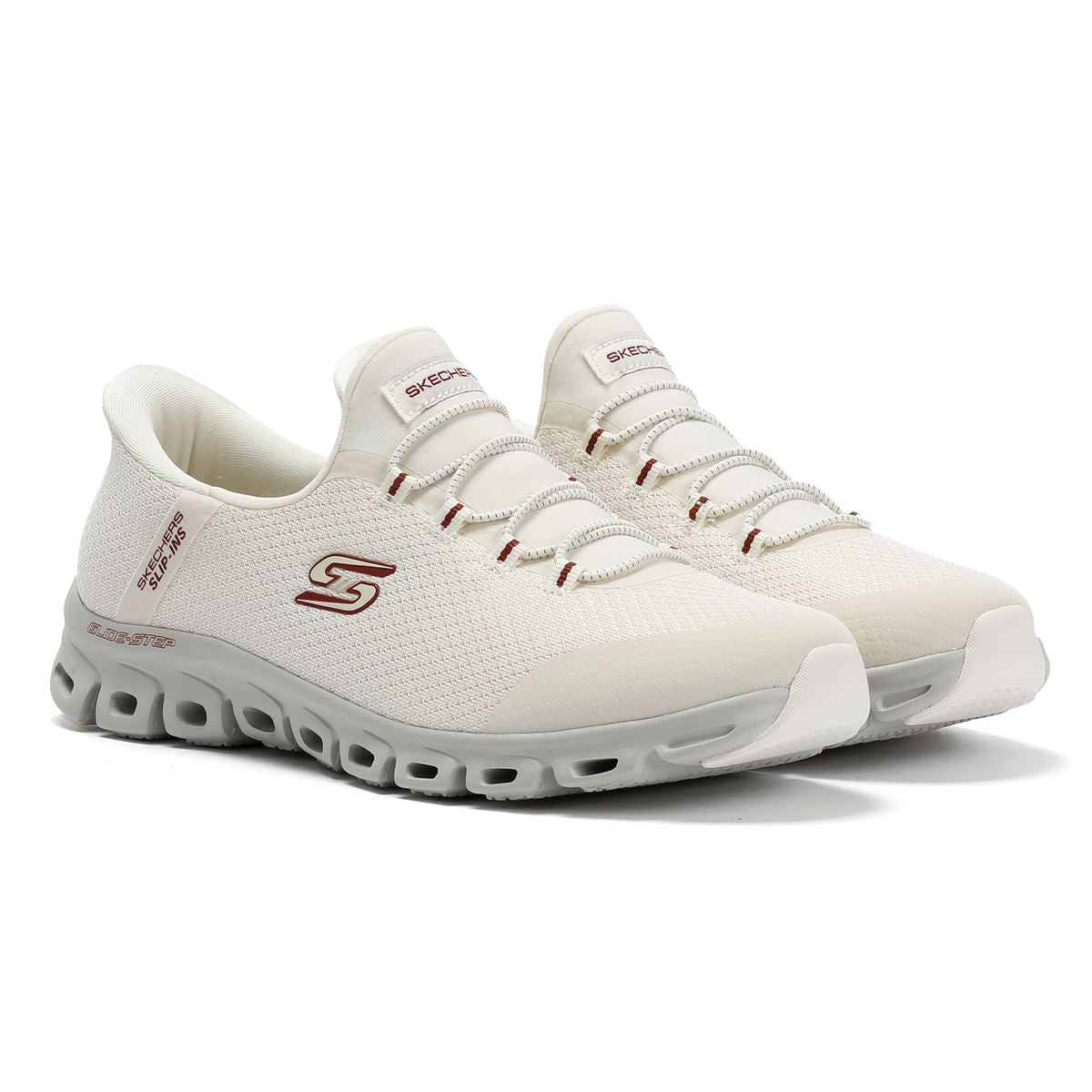 Skechers Slip-Ins Glide Step Vibey Mesh Damen Weiße Sneakers