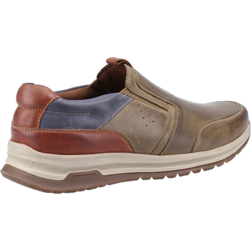 Hush Puppies Cole Herren-Lederloafer In Khaki/Marineblau/Braun-Leder-Mix
