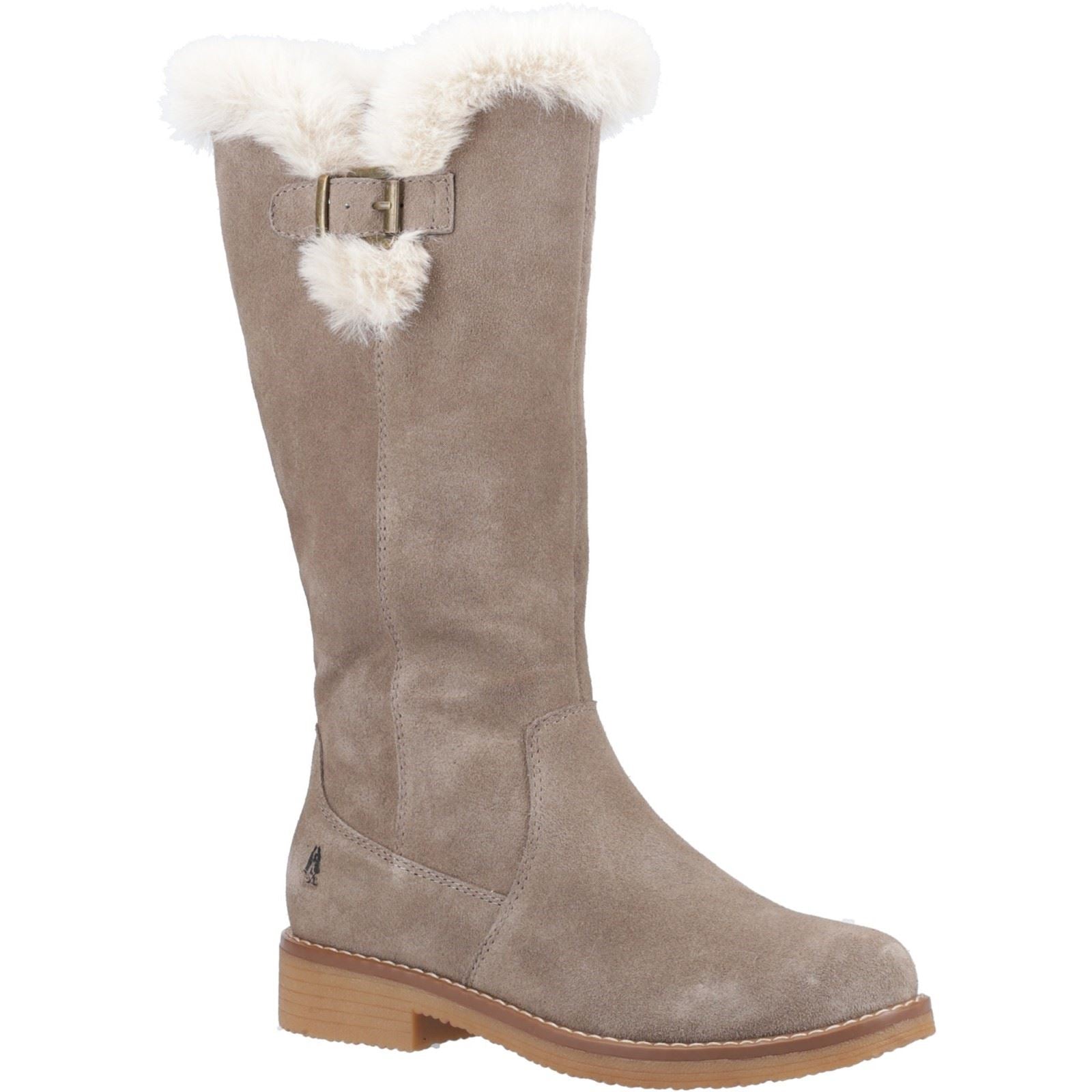 Hush Puppies Millie Wildleder Damen Stiefel In Taubengrau