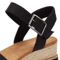 TOMS Diana Canvas Wedge Women's Black Sandal