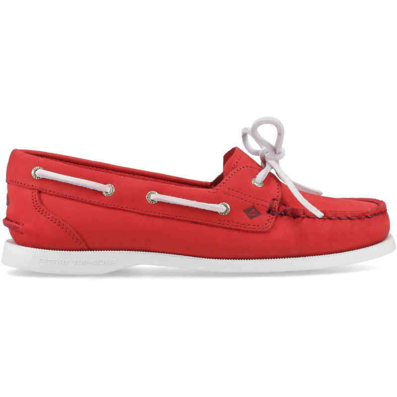 Sperry Authentic Original 1 Eye Damen Bootsschuhe Aus Rotem Leder