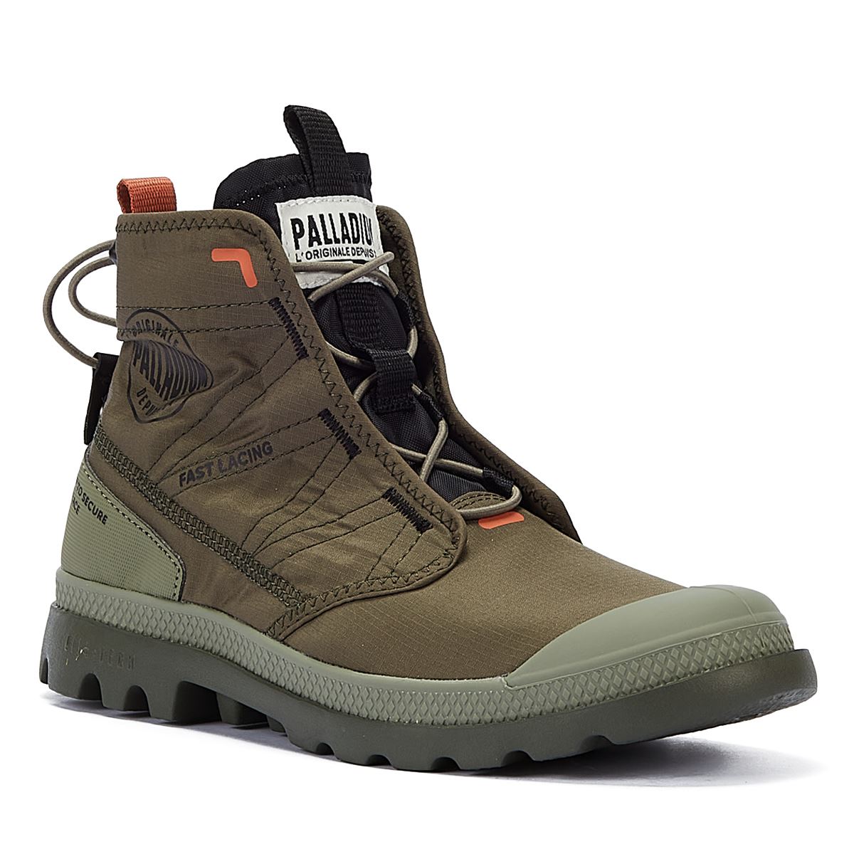Palladium Pampa Travel Lite Herren Olivgrüne Nylonstiefel