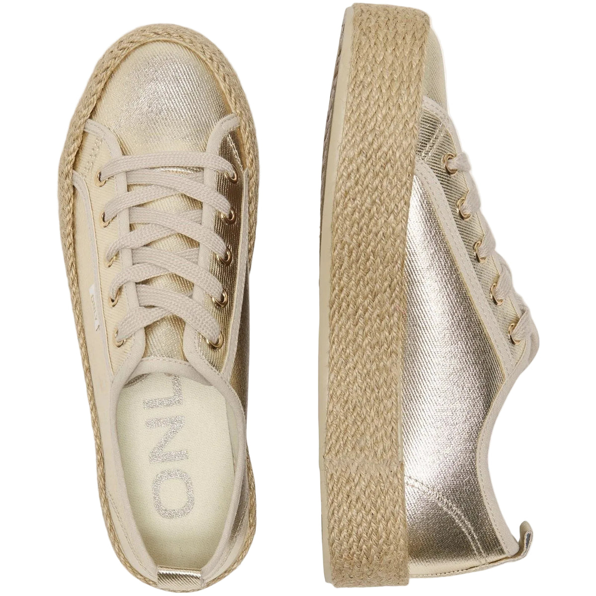ONLY IDA 1 Damen Turnschuhe Aus Goldener Baumwolle