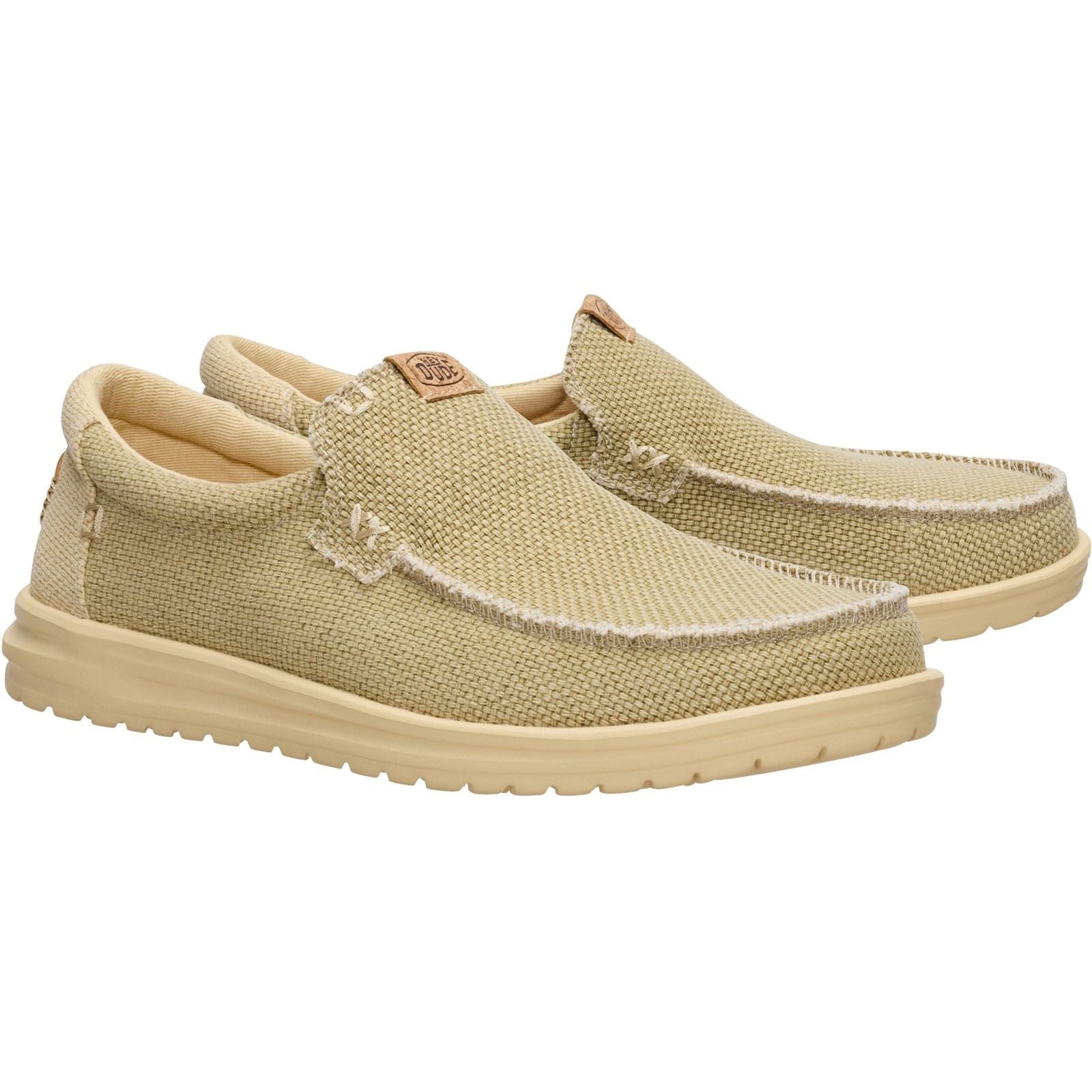 HEYDUDE Mikka Braided Textil Herren Olivgrau/Boulder Tan Loafer