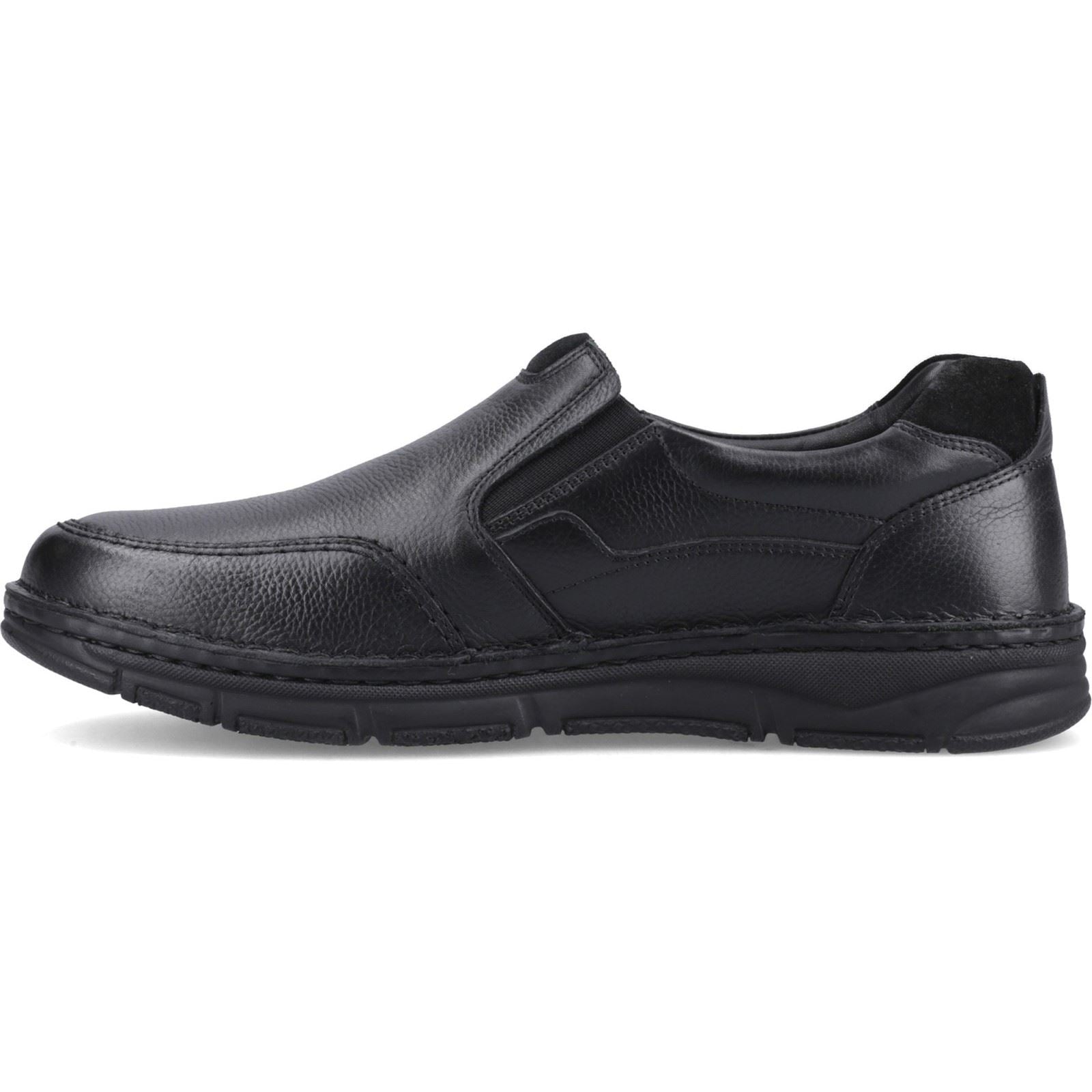 Hush Puppies Franco Slip on Leder Herren Schwarze Loafer