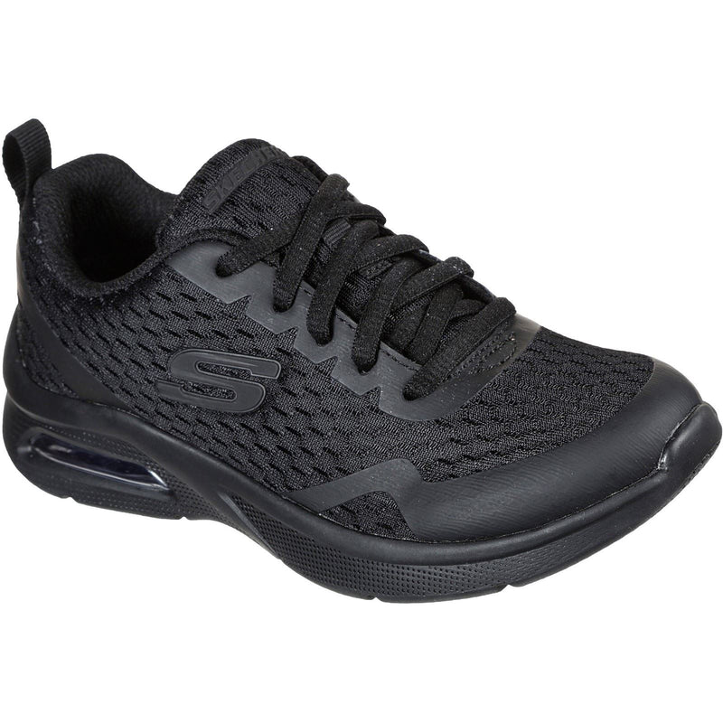 Skechers Microspec Max Jungen Sneaker Aus Schwarzem Polyestertextil & Besatz