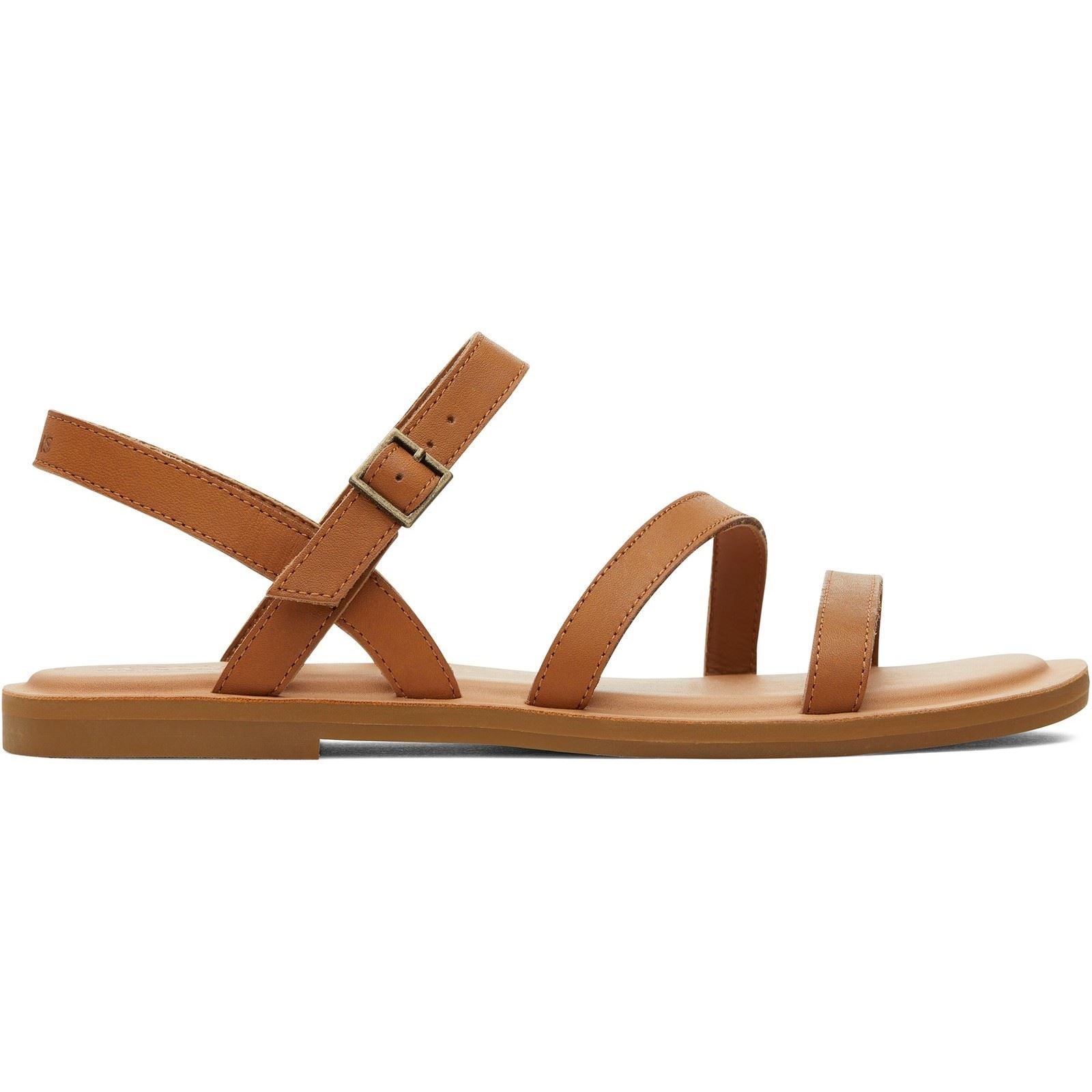 TOMS Kira Leder Damen Tan Sandalen