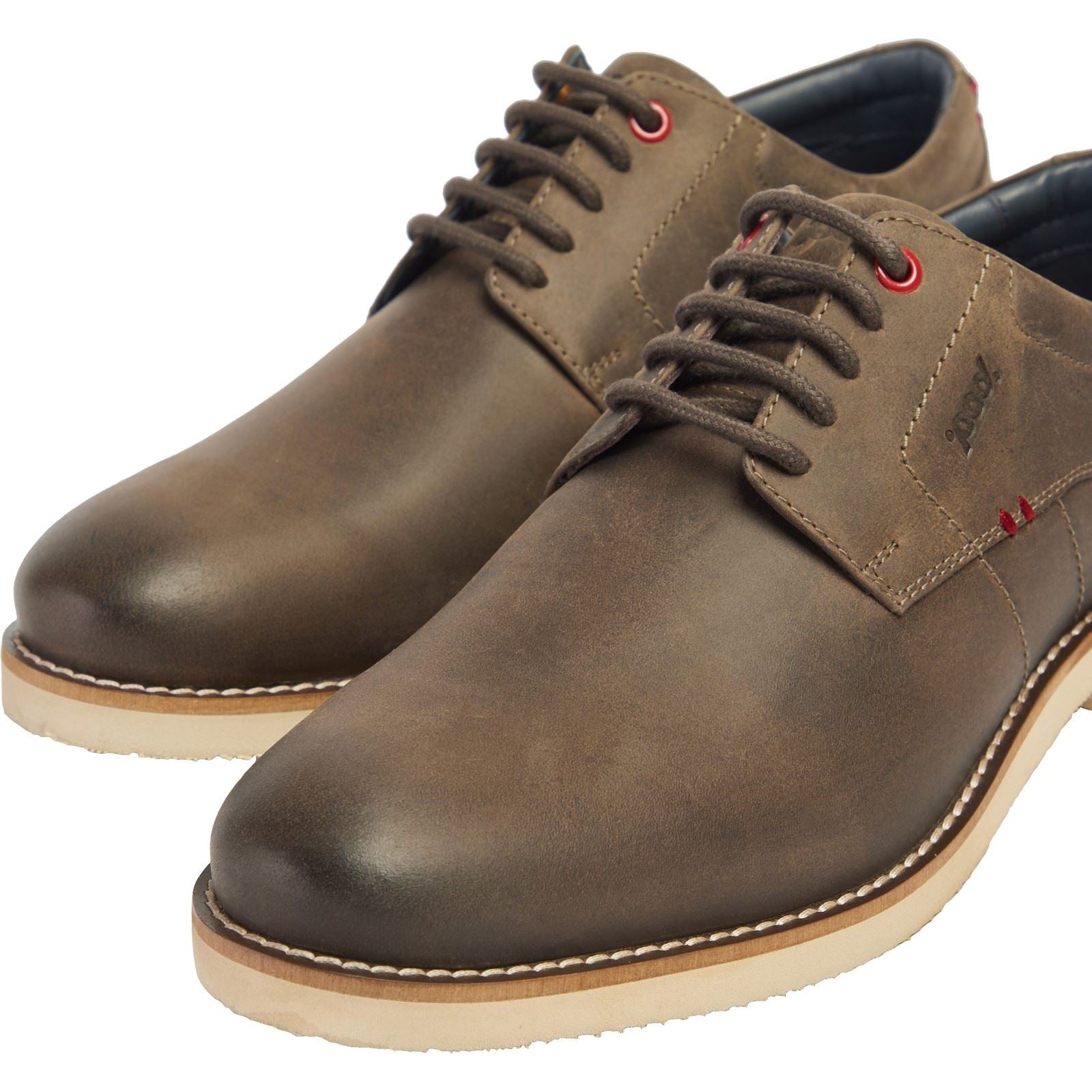 Pod Hampton Leder Herren Graue Schnürschuhe