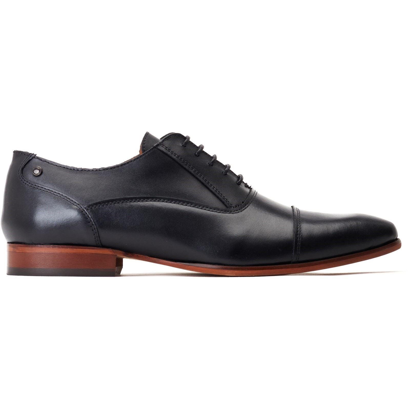 Base London Angelo Leder Herrenschuhe In Schwarz Oxford Stil