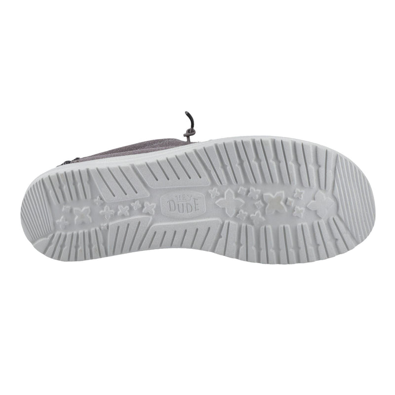 HEYDUDE Wally Workwear Polyester Baumwollmischung Herren Mokassins Schuhe In Granitgrau/Schwarz