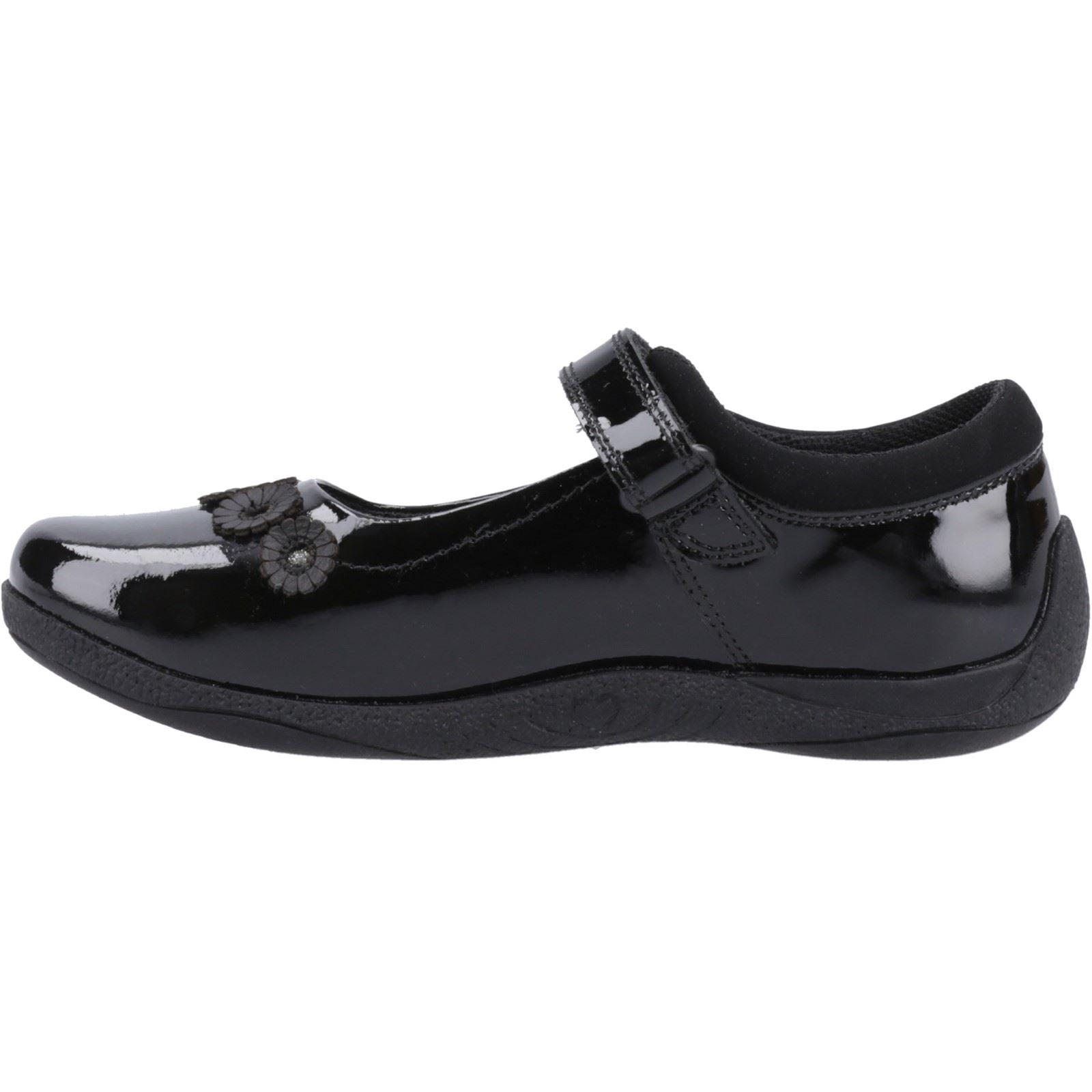 Hush Puppies Christina Patent Junior Mädchenschuhe Aus Schwarzem Leder