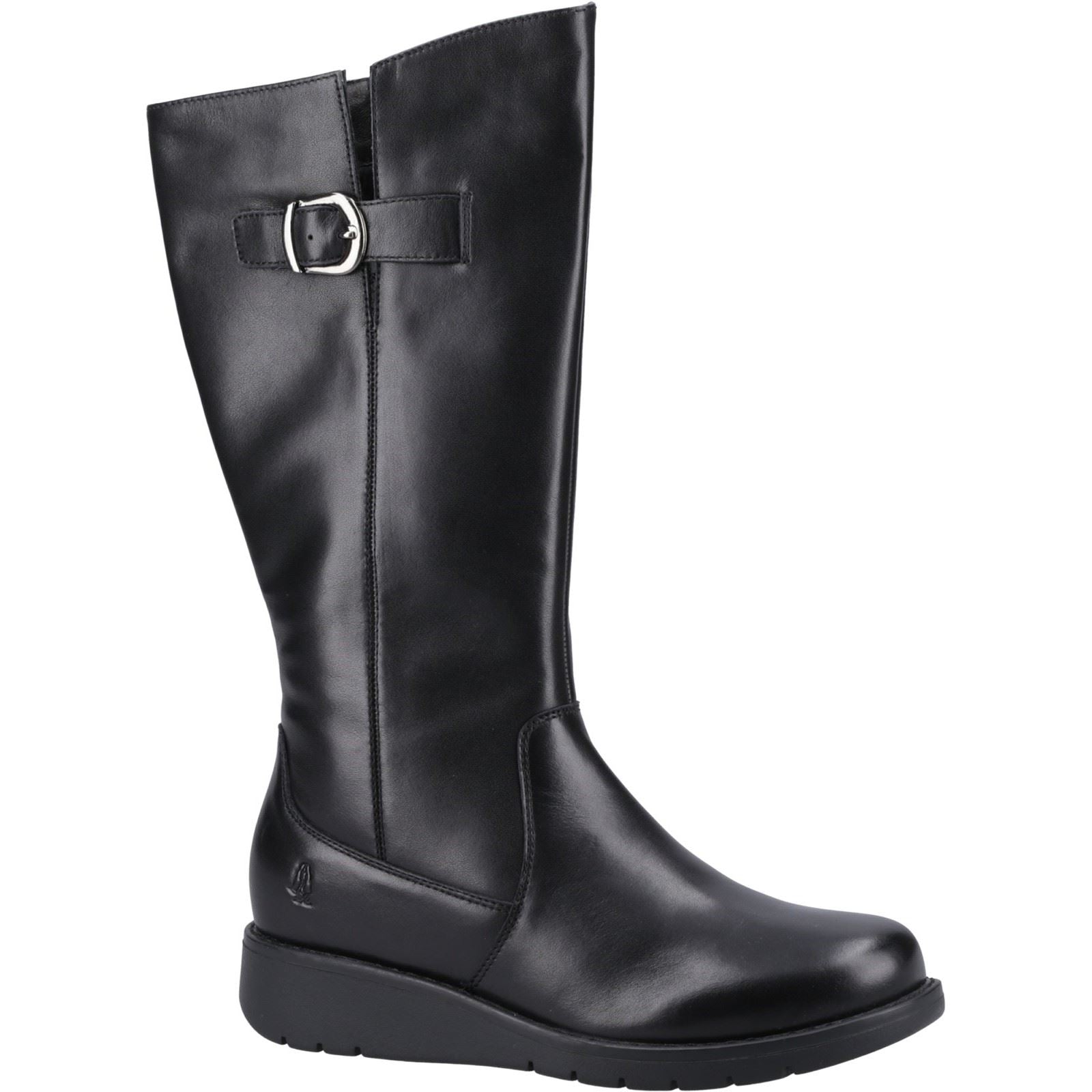 Hush Puppies Luna Leder Damen Schwarze Stiefel
