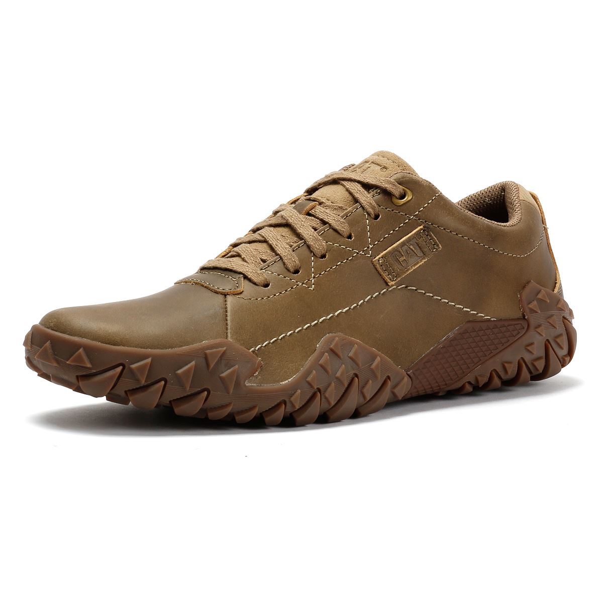 Caterpillar Gridlock Lo Full Grain Leder Herren Beigefarbene Schnürschuhe