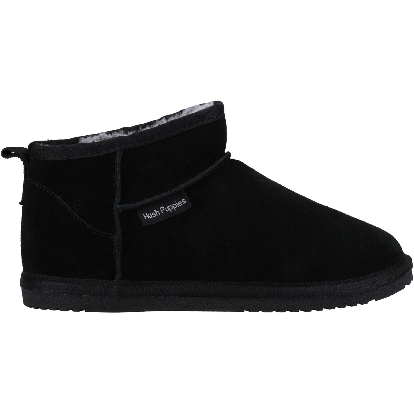 Hush Puppies Ashanti Wildleder Damen Schwarze Hausschuhe