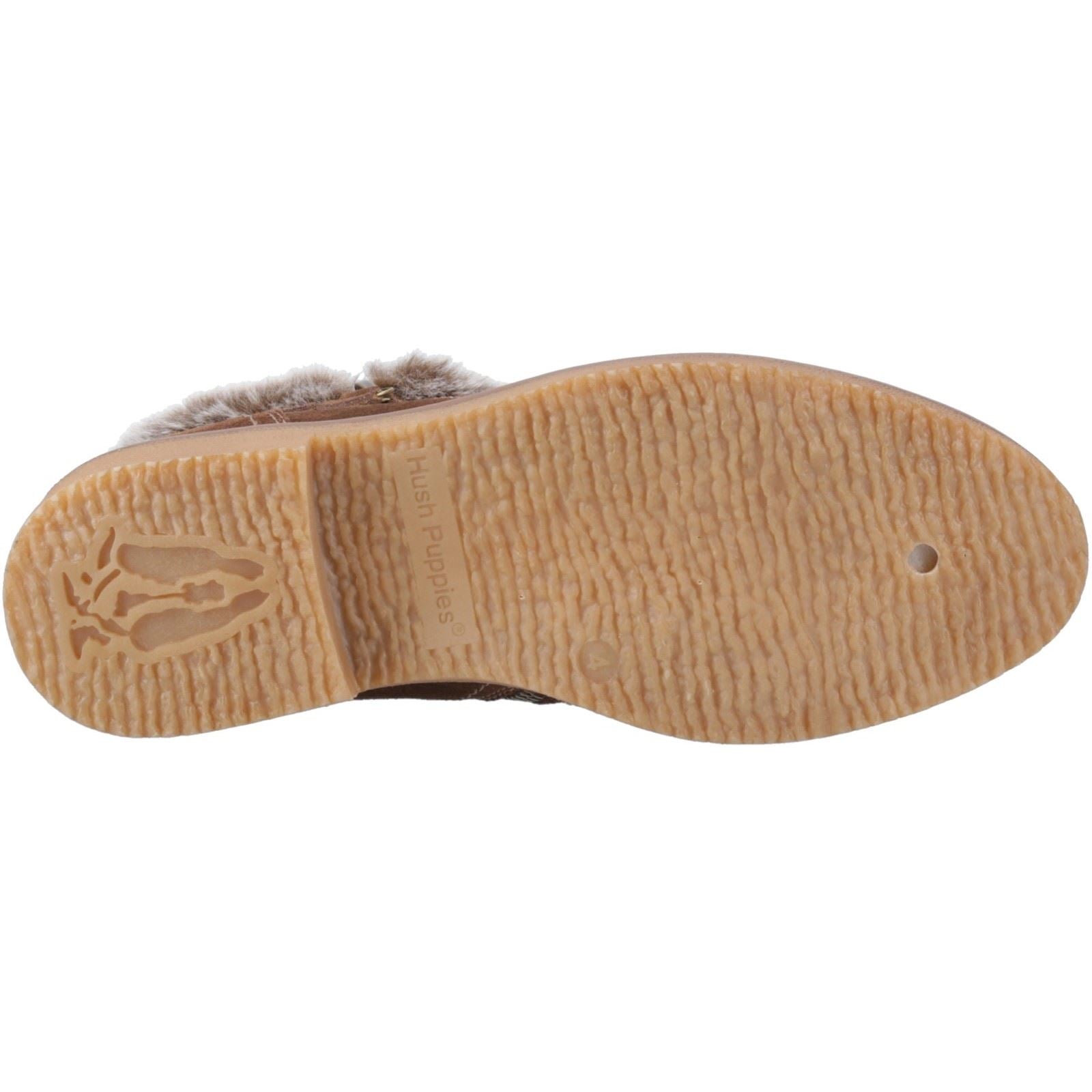 Hush Puppies Marnie Damen Winterstiefeletten aus Wildleder in Schokoladenfarbe