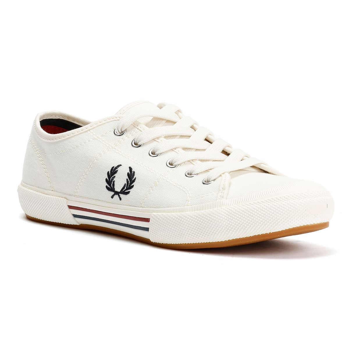 Fred Perry B708 Vintage Tennis Leinen Herren Weiße Sneakers