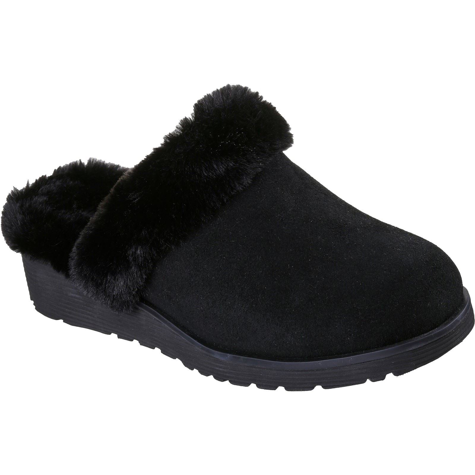 Skechers Keepsakes Wedge Time To Cruise Leder Damen Schwarze Farbe Hausschuhe
