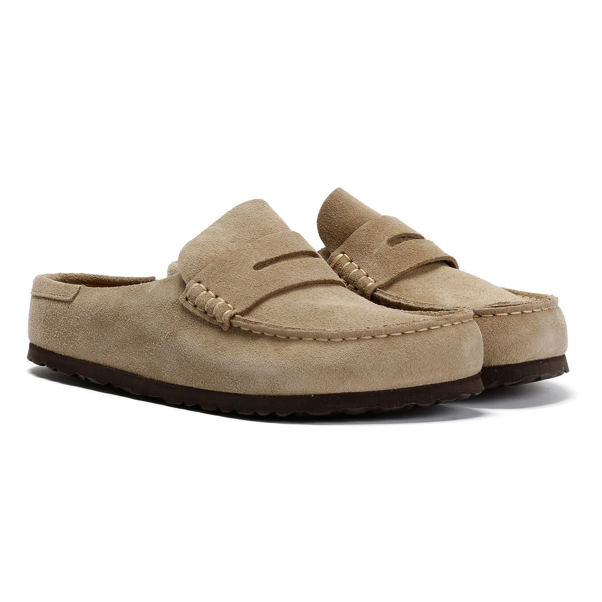 Birkenstock Naples Regular Wildleder Beige Clogs