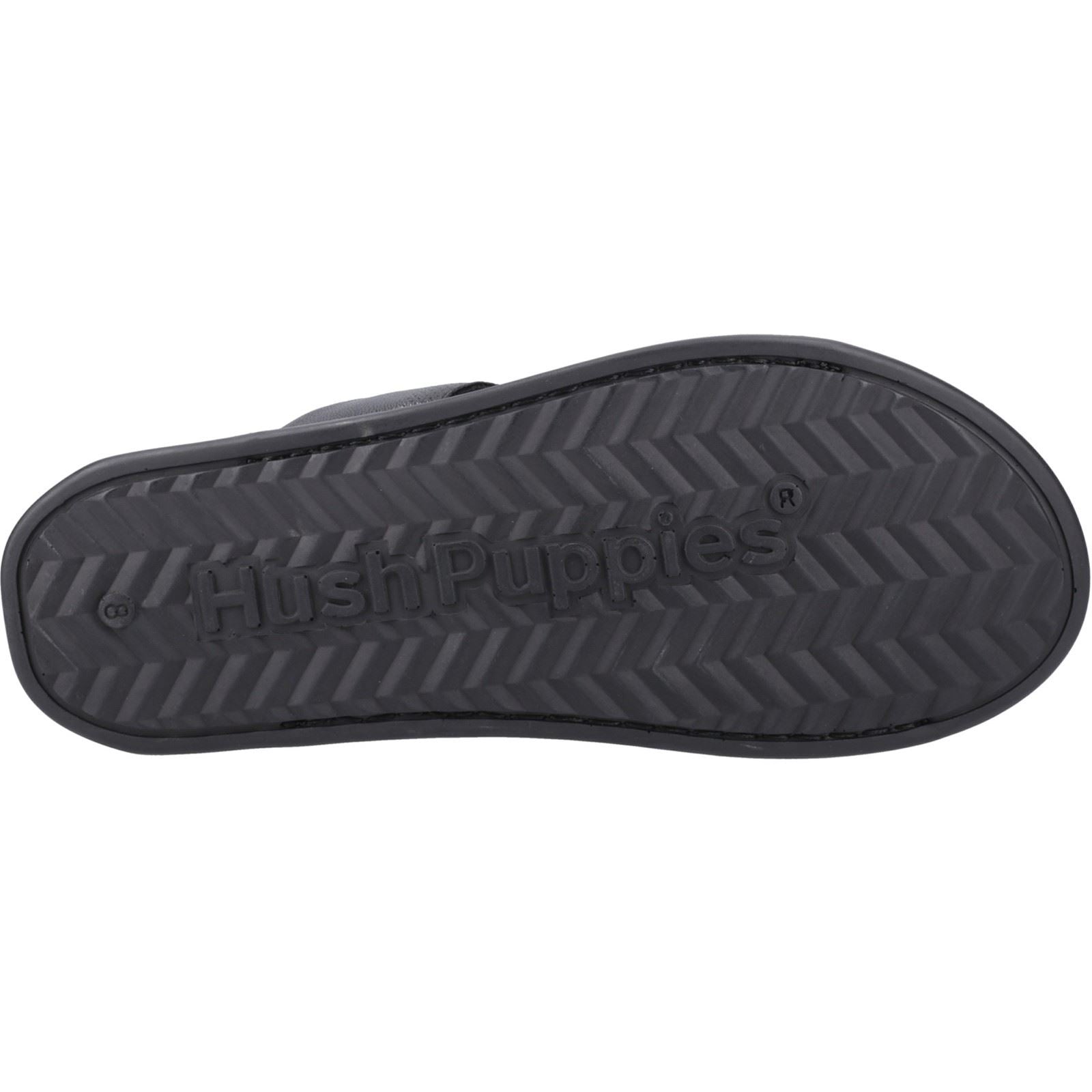 Hush Puppies Callum Slide Herren Sandalen Aus Schwarzem Leder