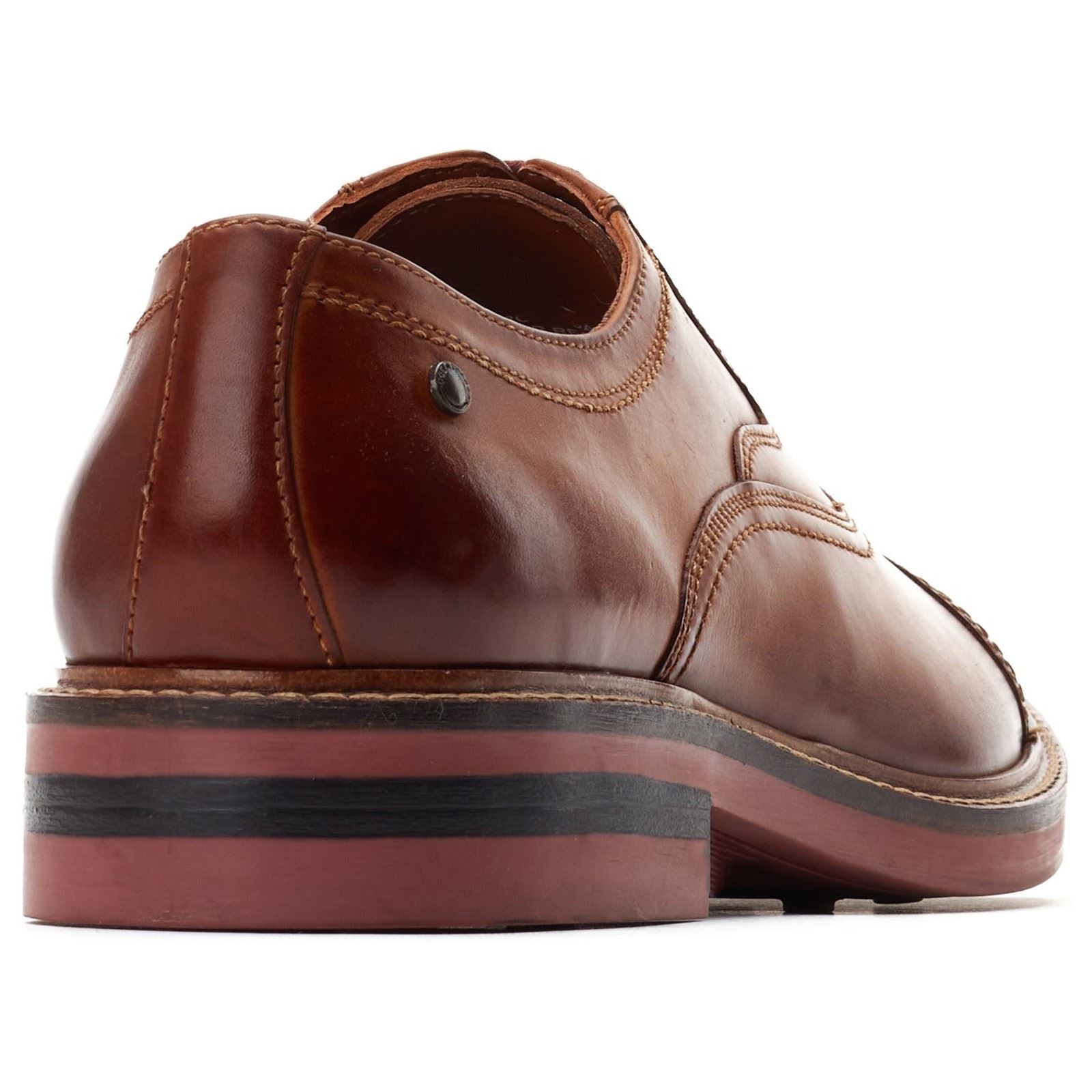 Base London Tatton Leder Herren Oxford Schuhe In Verbranntem Tan