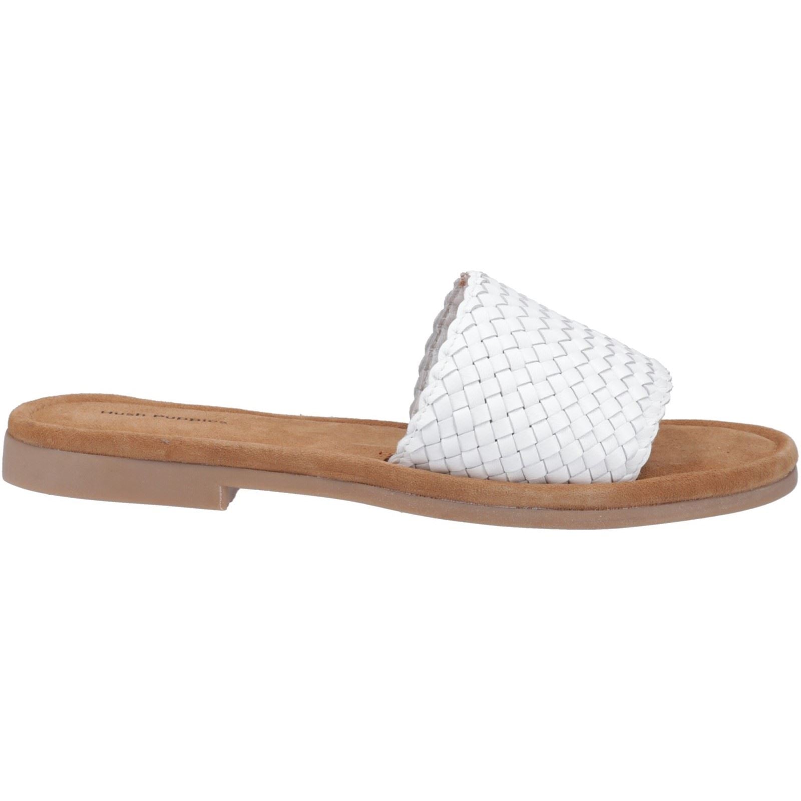 Hush Puppies Hetty Slide Damen Sandalen Aus Weißem Leder
