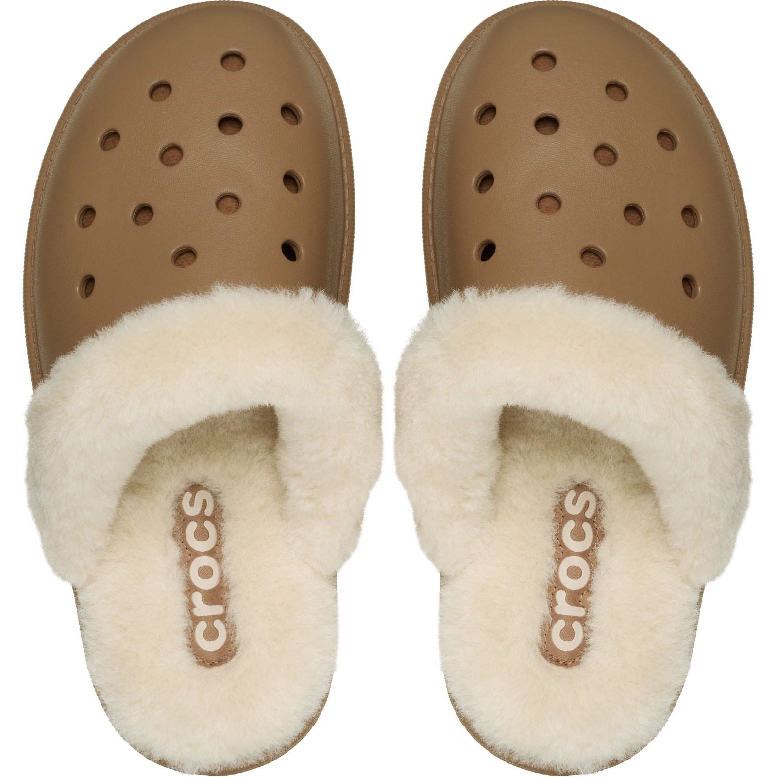 Crocs Classic Fuzz Scuff Thermolastische Schlappen In Sepia